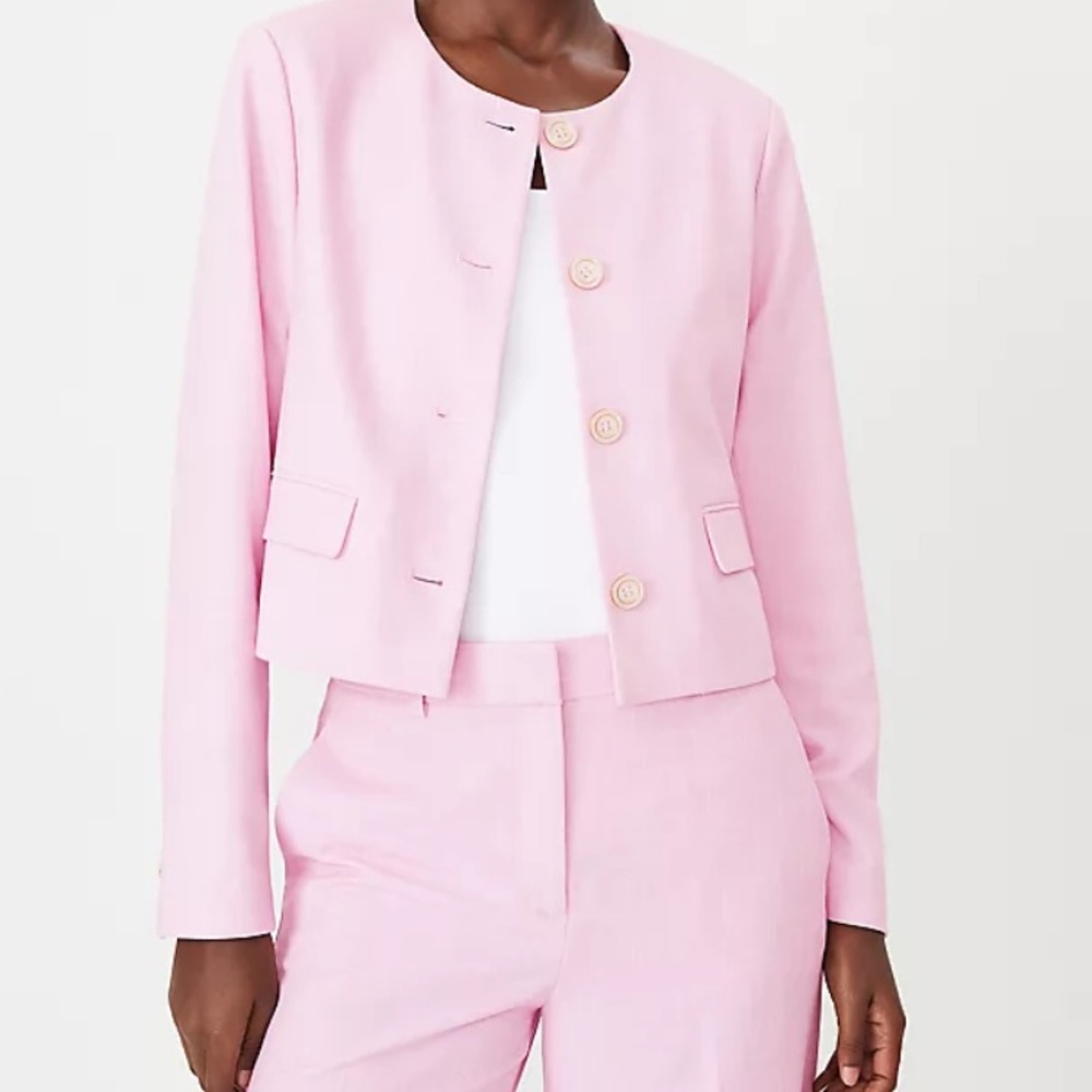 Ann Taylor Petite Crew Neck Blazer